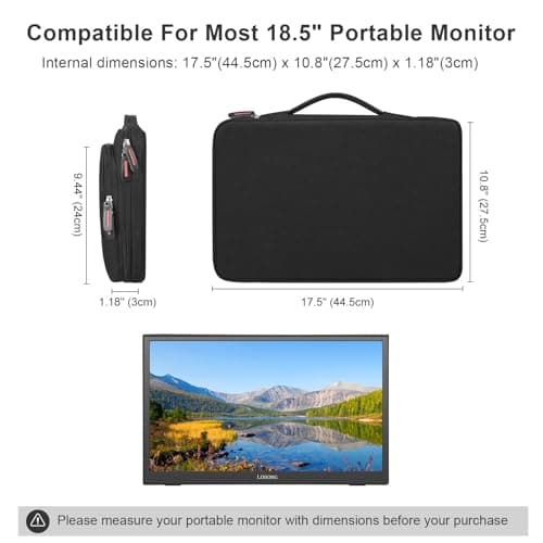 Losong 18.5 Inch Portable Monitor Carrying Case with PU Handle — view 2