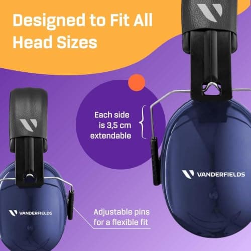 Vanderfields Adult/Teens Ear Defenders, Noise Cancelling, Marine Blue — view 6