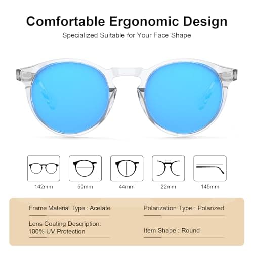 CARFIA Mens Sunglasses Polarised Vintage Eyewear UV400 Protection CA5288L — view 4