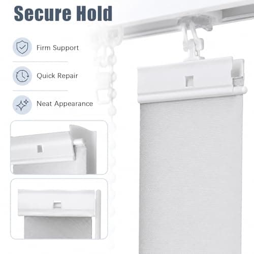 20 PCS DIY Adjustable Vertical Blind Hanger, Replacement Vertical Blind Top Hangers for 89 mm Slats, Vertical Blinds Repair Parts Set, White Blind Slats Accessories Kit with Bottom Weights — view 4