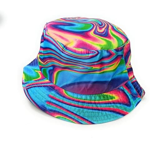 Cool Printed Bucket Hat Women's Men`s Festival Holiday Sun Travel Hats (UK, Alpha, One Size, One Size, Northern Lights)