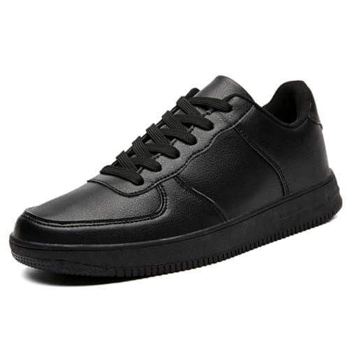 LECYGNB Men's Casual Fashion Trainers Sneakers Comfortable Breathable Lightweight Lace-Up Walking Shoes Black UK 10.5