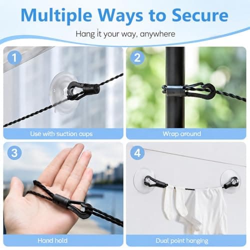 Travel Washing Line, Portable Washing Line, Camping Clothes Line, Extendable Travel Laundry Line — view 4