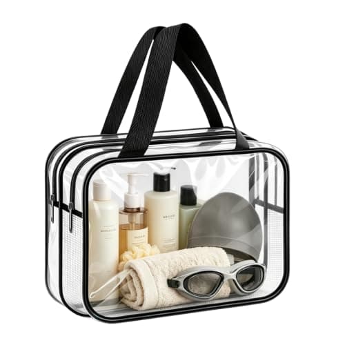 Funnasting Clear Toiletry Bag, Waterproof PVC Travel Wash Bag