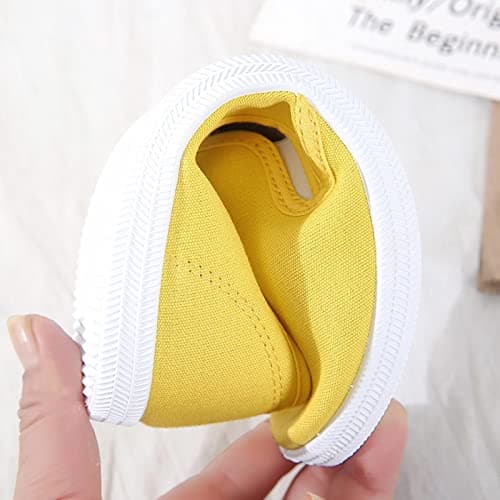 Slip On Canvas Flat Shoes Women Wide Fit Pumps (Yellow 5.5UK) — view 5