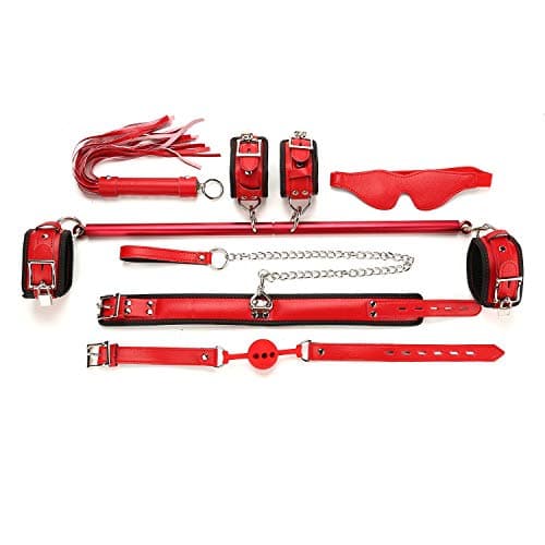 Heavy Spreader Bars Adult Heavy Duty Play Black Yoga Pilate Bar for Bedroom with 8 Pcs red Adjustable Straps Kit, Leg Spreader Bar for Bedroom Home, Exercise Bars Sports Training Fitness Gear