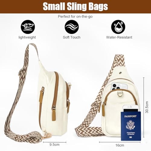 HOTUT Crossbody Bag for Women,Anti Theft Small Phone Shoulder Bag,Sling Belt Bag,with Anti-Theft Zipper Clips,Adjustable Strap,with Multiple Pockets,for Ladies Travel Shopping(white) — view 2