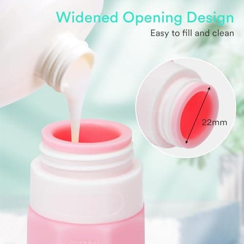 Alyvisun Travel Bottles for Toiletries 100ml, 5 Pack Silicone Refillable Travel Containers, Squeezable Toiletry Bottles with Storage Bag, for Shampoo, Lotion, Soap — view 6