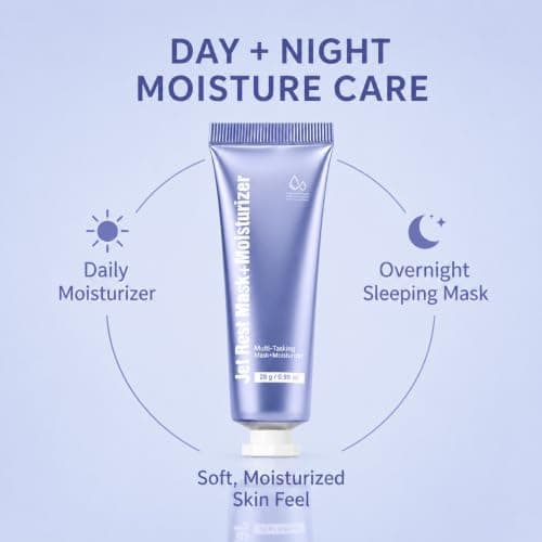 Hydrating Face Moisturizer and Overnight Sleeping Mask, Lightweight 2 in 1 Night Face Mask Cream, Moisture Care for Soft Fresh-Looking Skin, Travel Size Skincare, 28g — view 2