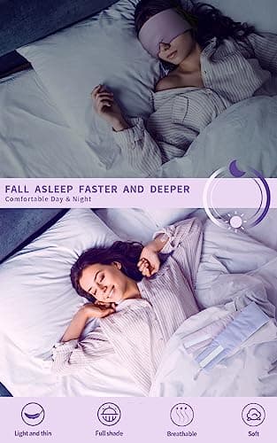 Aosun Sleep Mask, 100% Blackout Eye Mask for Women and Men, Eye Mask for Sleeping with Adjustable Strap, Large in Size, Blindfold for All Night Sleep — view 4