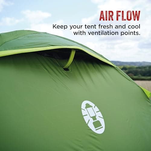 Coleman Tent Darwin 3 Plus BlackOut | Compact 3 Man Dome Tent | Special Darkened Bedroom | Lightweight Camping, Festival and Hiking Tent | 4500mm Waterproof | 3 Person | with Sewn-in Groundsheet — view 5