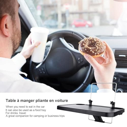 Car Seat Organiser Car Table, Foldable Back Seat Headrest Tray With Hook — view 6