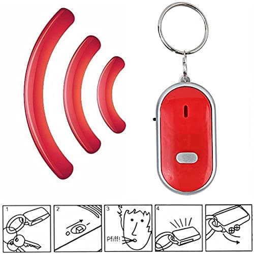 Leapiture Whistle Key Finder, Voice Controlled Item Locator, Anti Lost Device for Phone, Key Chain, Wallet, Luggage (Red) — view 6