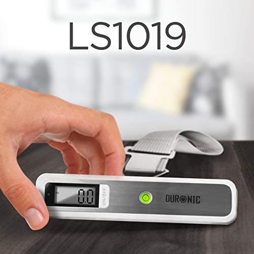 Duronic Digital Luggage Scales (white/silver) LS1019 | 50kg capacity | Weighs Suitcases and Bags | Overweight Warning Light | Compact & Portable | Strong Straps | For Air Travel | Battery Included — view 2