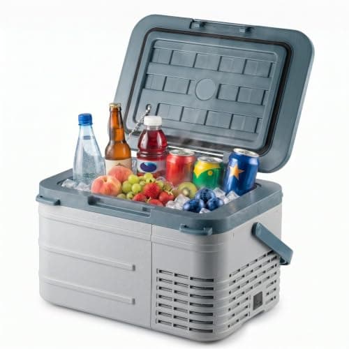 DOGHLY 12 Volt Car Refrigerator 11QT Portable Cooler -4℉-68℉, Compressor Fridge 12V/24V DC & 110-240V AC, Electric Cooler for Truck, RV, Camper, SUV, Travel, Camping & Road Trips (11QT), Blue