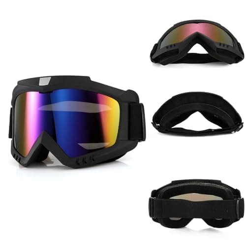 Dirt Bike Goggles Motorcycle ATV Ski Windproof Racing Glasses For Adults Men Women Youth Kids Winter Sports (A, One Size) — view 2