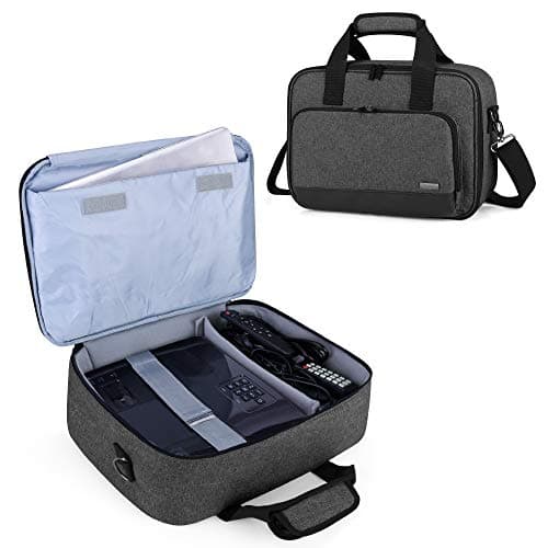 Luxja Projector Bag with Protective Sleeve for Laptop, Black