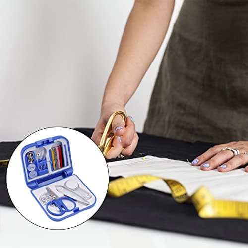 Folding Portable Sewing Set Mini Sewing Kit Box, Outbound Travel Sewing Overlock Repair Tool Set (Royal Blue) — view 5