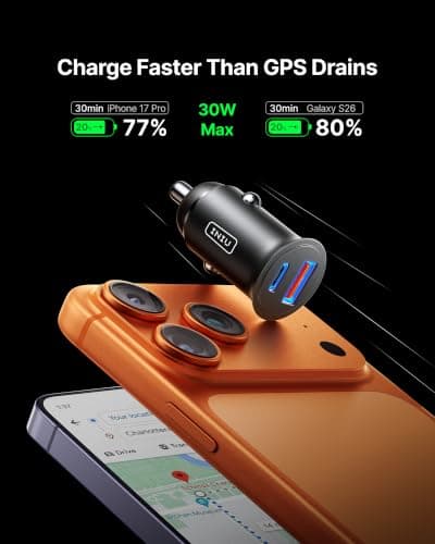 INIU Car Charger, Total 60W [USB C 30W+USB A 36W] Cigarette Lighter Charger — view 2