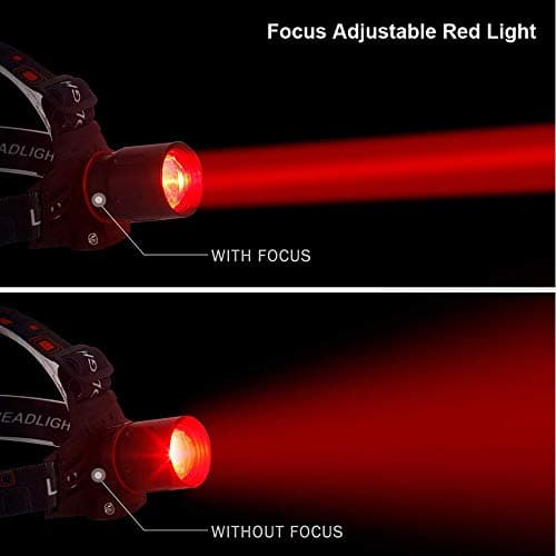 BESTSUN Red Light Head Torch Rechargeable Ultra Bright Zoomable LED Headlamp for Astronomy Night Vision Camping — view 5