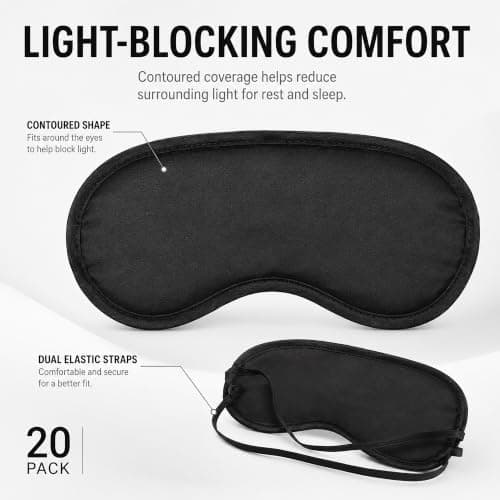 Sleep Eye Mask 20 Pack, Sleeping Blindfold for Sleep Plane Hotel Camping — view 6