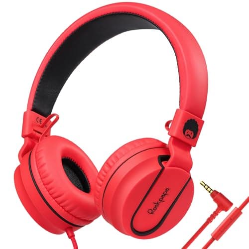 Rockpapa 952 On-Ear Kids Headphones Wired for School with Microphone