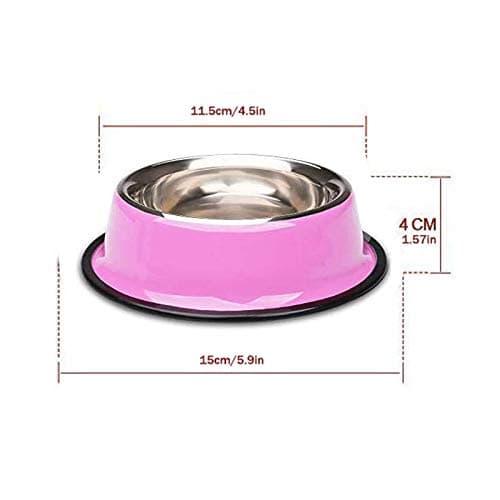 3 Pieces Cat Bowl Stainless Steel Non-Slip and Leak-Proof Cat Food Bowl,Feeding Bowls For Cats， Cat Water Bowl, Multifunctional Pet Food Bowl, Color Food Grade Travel Stainless Steel Food Bowl Cat — view 2
