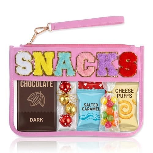 Emergency Snack Bag for Kids & Women, Dark Pink Canvas Zipper Pouch for Travel, School & Gym, Reusable Holiday Essentials Organizer for Cosmetics & Toiletries