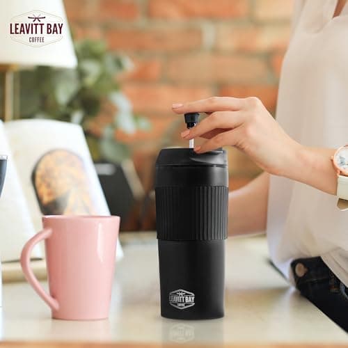 Portable French Press Travel Mug – Double Wall Travel Coffee Maker – Home, Office, or Camping – 15 oz No Leak Coffee or Tea Press — view 6