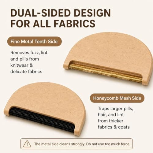 2Pcs Wooden Cashmere Comb, Pocket-Sized Fabric Shaver for Travel — view 6