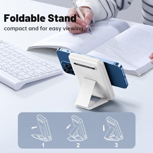 YAGOPAL Power Bank 10000mAh Fast Charging PD 22.5W Wireless Portable Charger with Foldable Stand and LED Display Magnetic Battery Pack for iPhone 16/15/14/13/12 Mini Pro/Pro Max — view 4