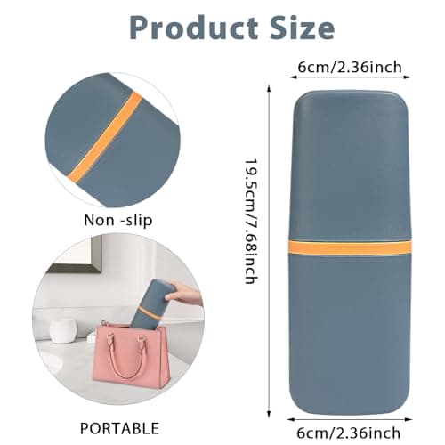 COMNICO Travel Toothbrush Cup Case Portable PP Seal Tooth Brush Holders Cover Multi-Function Toothpaste Storage Container Cup for Home School Camping Business Trip Bathroom — view 2