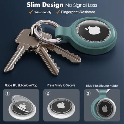AirTag Holder Keyring, 4-Pack IP67 Waterproof Case for Apple AirTag 1 & 2 — view 3