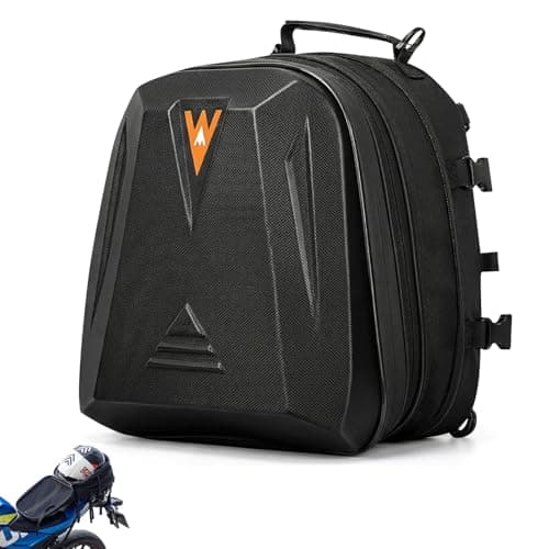 20L-28L Expandable Motorcycle Tail Bag, Fits Full Face Helmet, Waterproof