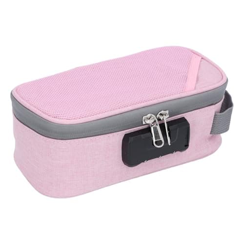 Odor Resistant Storage Bag, Code Lock Design Odor Resistant Suitcase Container Lightweight Multifunctional Easy to Use for Travel (Pink) — view 2