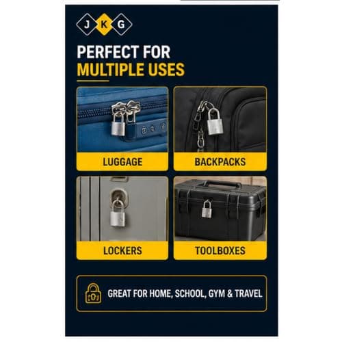 MINI Padlocks with Keys 2PK | Small Locks for Luggage Bags Cases & Lockers — view 4