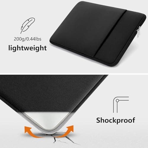 MicaYoung 15 Inch Laptop Sleeve Shockproof Cover with Pocket for 15 Inch MacBook Air M3 M2 Pro A1707 A1990 Samsung Notebook 9 Pen Pro Surface Laptop 3 4 15", Black — view 4