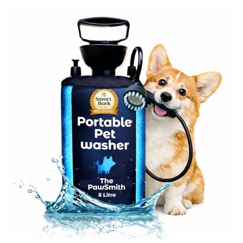The PawSmith Portable Pet Washer, 5 Litre and 8 Litre, with Shower Head Attachment (Medium)