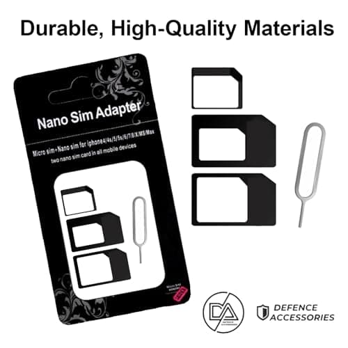 3-in-1 SIM Card Adapter Kit, Sim Adapter Set, SIM Tool kit,4 Pcs (Black) ﻿ — view 3