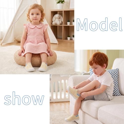 Baby Breathable Mesh Walking Shoes for Infants Boys Girls (Beige, Infant, 9 Months, Age Range, UK Footwear Size System, 12 Months, Medium) — view 4