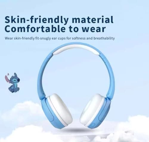 S&M Fashion Stitch HIFI Sound Stereo Foldable Kids Headphones Wireless Bluetooth Earphones with Mic Anime Cartoon Kids Gifts — view 2