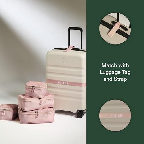 ANTLER - Compression Packing Cubes, Set of 4 Essential Packing Cubes for Suitcases and Backpacks - Holiday, Travel & Accessories Organiser, Easy Clothes and Shoe Storage - Moorland Pink — view 6
