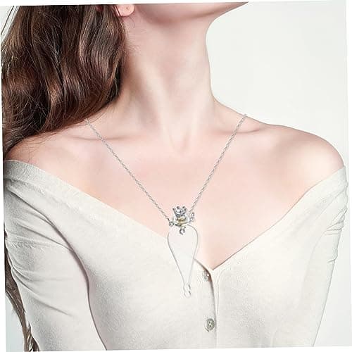 GARVALON Miniature Glass Drifting Bottle Necklace with Chain, Easy to Travel Small Glass Jar Pendant for Storing Honeymoon Souvenirs, Honeymoon Gift Accessory — view 2