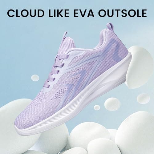 HOIYHEK Wide Fit Trainers for Women Wide Toe Box Shoes Womens Lightweight Breathable Mesh Footwear Running Shoes Non-Slip Comfort Walking for Gym Walking Dark Purple Size 8 — view 6