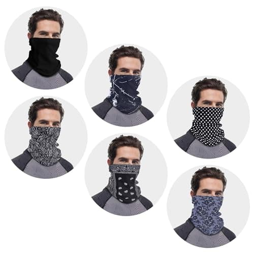 wonderCat LONDON 6 PCS Unisex Neck Warmer, Tube Seamless Multifunctional Balaclavas, Face Cover, Face mask, Cycling mask, Ski Mask, Face Snoods Headwear, Cycling Daily Wear (Great Mix A (Z6DWMIXA)) — view 3