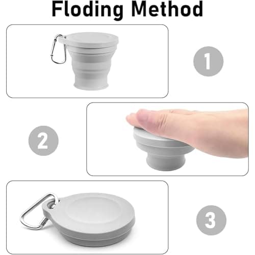 FJDRSIG Collapsible Silicone Cup with Lid Reusable Travel Camping Cup — view 6