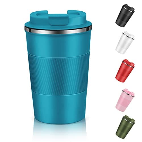 Dycietx Travel Mug with Leakproof Lid,Insulated Reusable Coffee Mug Hot&Cold Drinks/Tea,Portable Stainless Steel Thermal Takeaway Travel Coffee Cup Car//Picnic/Office/School (Blue) (CM03RD)