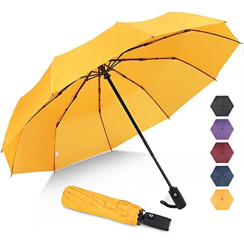 ZOMAKE Compact Umbrella Windproof,Travel Small Umbrella (46in-Yellow)