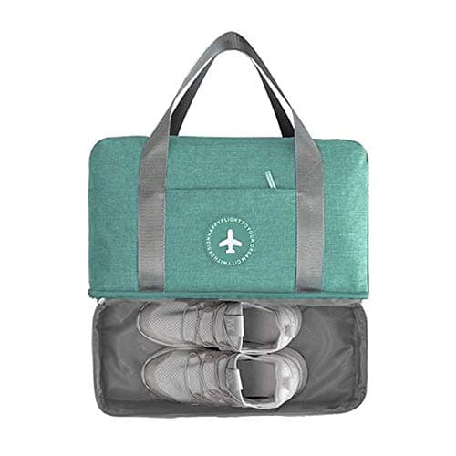 Kaxich Waterproof Gym Bag Duffle Bag Travel Overnight Bag Dry Wet Separation Weekender Handbag Sports Fitness Swim Tote Bag for Men Women (Green) 39 x 18 x 30cm/15.35'' x 7.08'' x 11.8'' — view 2