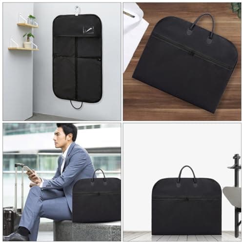 Black Suit Garment Bag Foldable Oxford Cloth Travel Business — view 3
